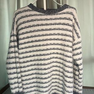 Striped Gray and White Men's Sweater
